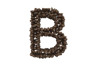 Coffee Bean Themed Font  Letter B