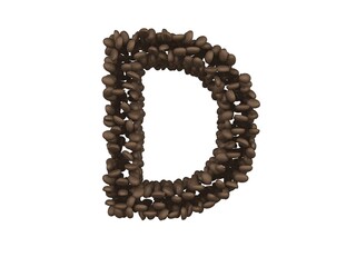 Coffee Bean Themed Font  Letter D