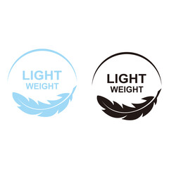 Lightweight feather set icon on white background 