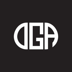 OGA letter logo design on black background. OGA creative initials letter logo concept. OGA letter design.