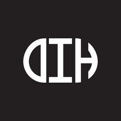 OIH letter logo design on black background. OIH creative initials letter logo concept. OIH letter design.
