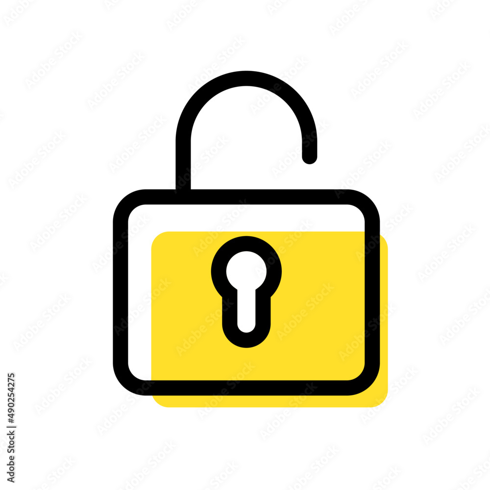 Poster simple padlock icon design template. security protection system symbol.