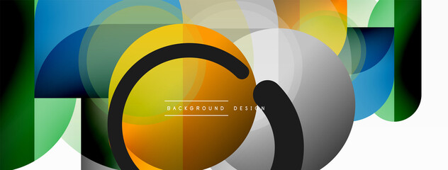 Round triangle shapes lines and circles. Geometric vector illustration for wallpaper banner background or landing page