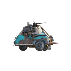 Fototapeta premium Apocalyptic car with weapon and equipment. 3d rendering - 3d illustration.