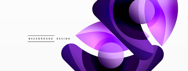 Creative geometric wallpaper. Minimal abstract background. Circle wave and round shapes composition vector illustration for wallpaper banner background or landing page