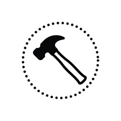 Black solid icon for hammer
