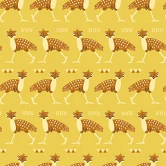 Fotobehang Cute decorative animal elements in seamless pattern. Scandinavian style background for textiles. Printing on fabric and paper. Vector illustration. © AngArt