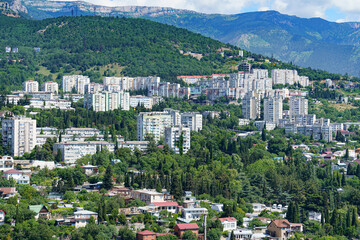 Fototapeta premium Urban landscape with buildings. Yalta, Crimea