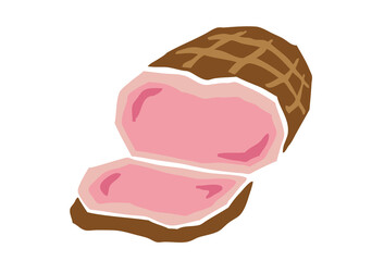 ハム　レトロなベクターイラスト