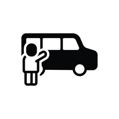 Black solid icon for showing