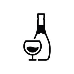 Black solid icon for drink