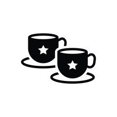 Black solid icon for cups