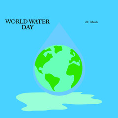 in blue background, world water day, vector, gretting card