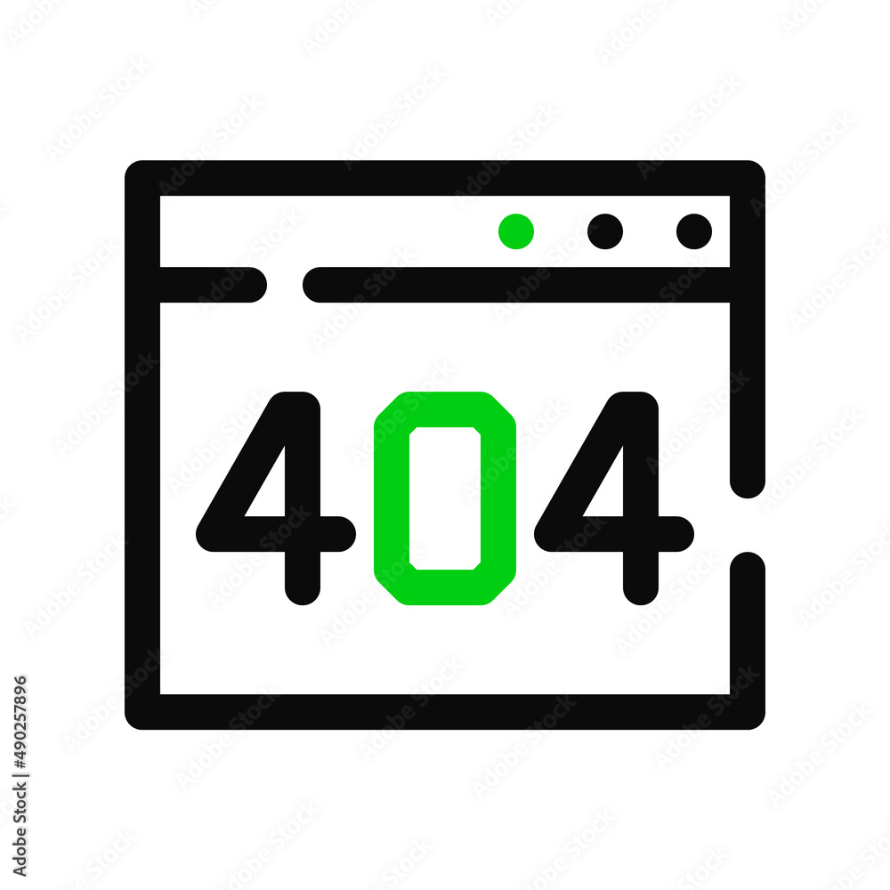 Poster 404 error warning message. web page icon. pixel perfect, editable stroke