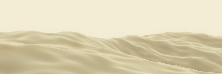 3D desert topography. Sand dune. Abstract terrain illustration.