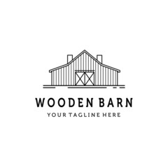 Fototapeta premium line art barn logo vector minimalist
