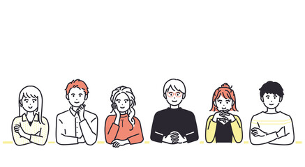 意見交換をする若い男女のイメージイラスト