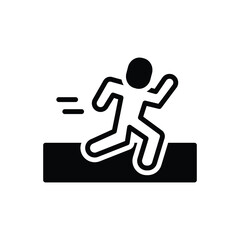 Fototapeta na wymiar Black solid icon for runner