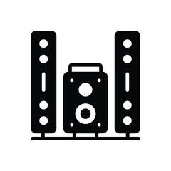 Black solid icon for speakers