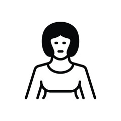 Black solid icon for bob cut