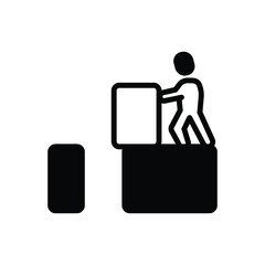 Black solid icon for determination bravery