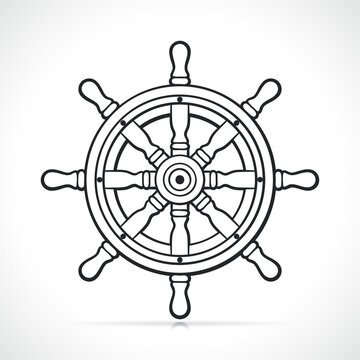 helm or ship steering wheel