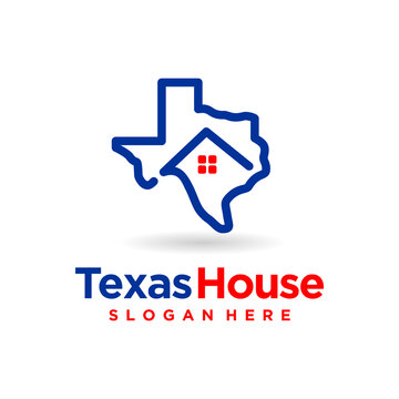 texas map logo with home concept