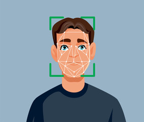 Man Having his Face Scanned with Facial Recognition Ai Technology