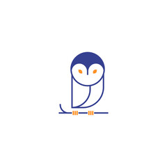 Modern Owl Logo or icon Design concept. Vector art illustration
