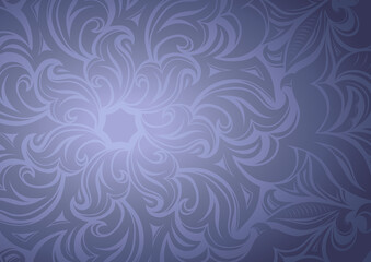 Floral light lilac, gradient wallpaper with stylized flowers