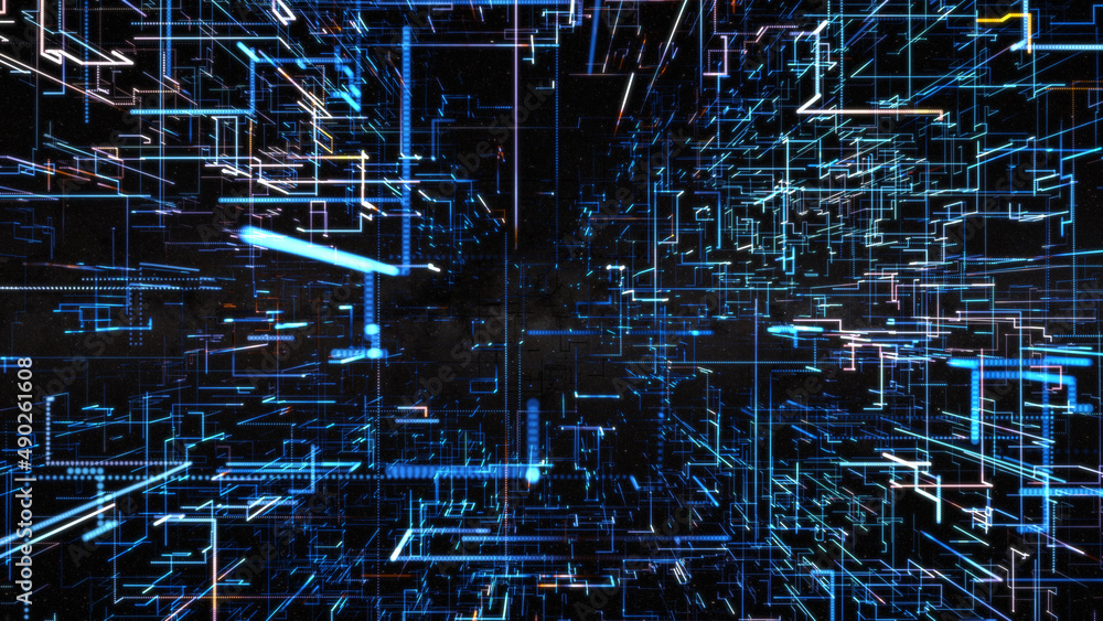 Poster abstract glowing structure of lines