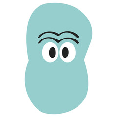 Abstract shape character vector illustration in flat color design
