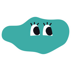 Abstract shape character vector illustration in flat color design