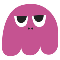 Abstract shape character vector illustration in flat color design