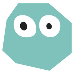 Abstract shape character vector illustration in flat color design