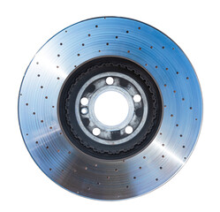 Car brake disc isolated on white background with clipping path