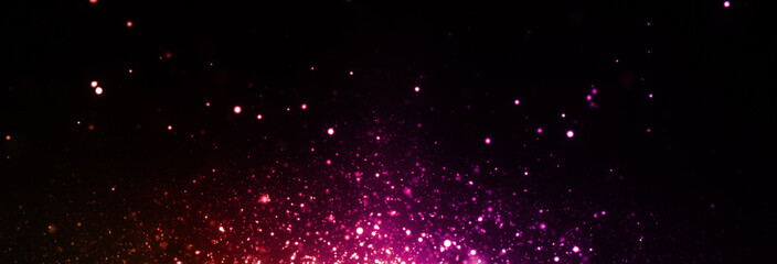 夜空に浮かぶ粒子　パーティクル　星　粉　横長サイズ　幻想的