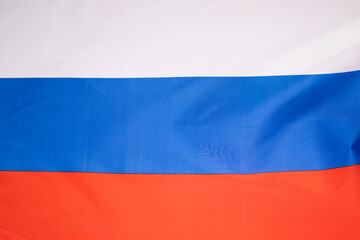 Satin texture of curved flag of Russia