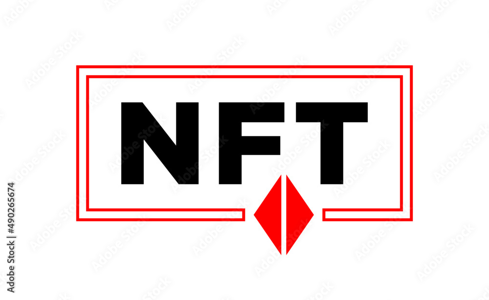 Poster NFT text blockchain crypto modern banner. Non Fungible Token background template.