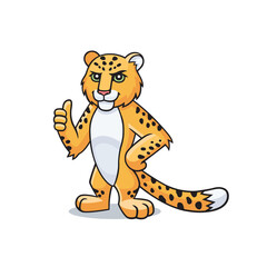 Leopard character is showing thumb up, appreciate. Vector cartoon comic doodle illustration, mascot, character © Kate Artery19