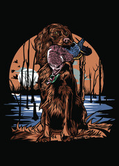 HUNTING DOG IN SWAMP
