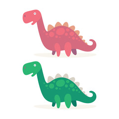 Cute dinosaur abstract illustration. Dinosaur cartoon character illustration. Part of set.