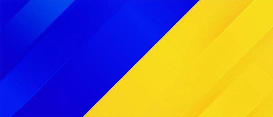 Yellow blue dynamic abstract background. Modern Ukraine. Ukrainian vector flag. Fresh business banner breaking news, poster, banner. Fast moving 3d lines with soft shadow. Stop the war. Pray for us