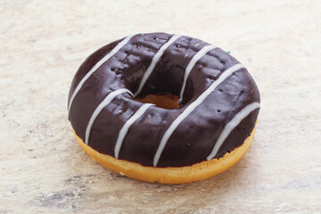 Glazed sweet tasty chocolate donut