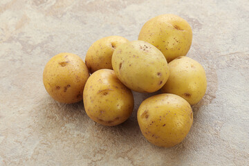 Raw small organic baby potato