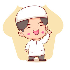 Cute Moslem boy cartoon character