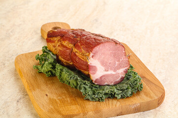 Delicous pork cured meat isolated