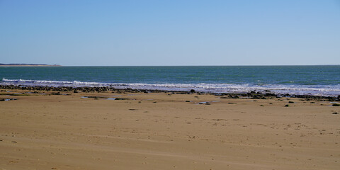 beach in vendee atlantic french coast in west France in web header panorama
