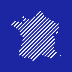 France tech digital logo vector icon. Germany map line stroke.