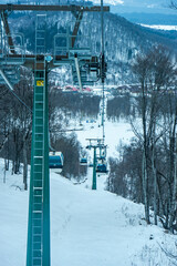 Naklejka premium Ropeway on the Barukiani slope
